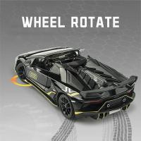 Modelo De Coche De Luxo Lamborghini Aventador SVJ 1:24 En Aleación De Latón Con Sonido Y Luz Para Coleccionistas Y Regalo Para Niños A551 - details 1