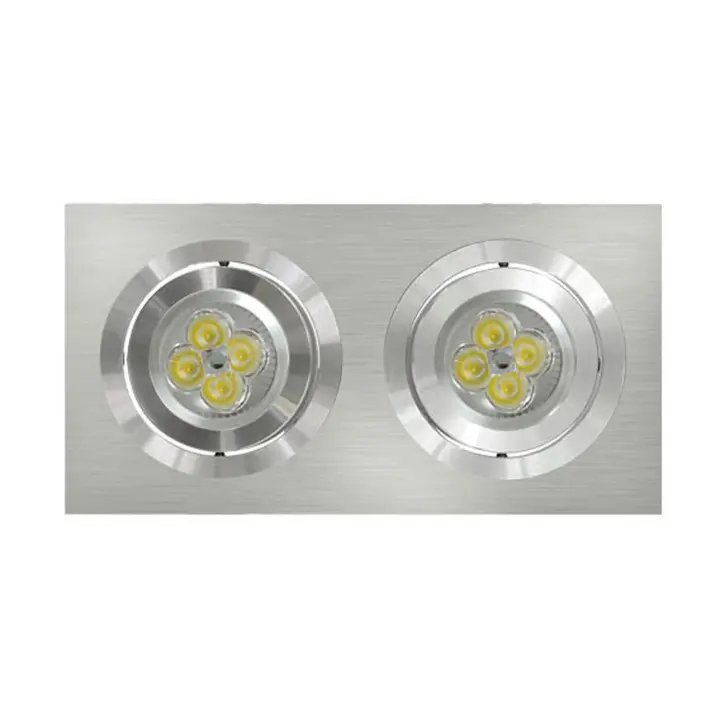Ojo de Buey 2 Luces Axel Cuadrado Aluminio Cepillado - LÚZETE ALM- ZIMA - 1