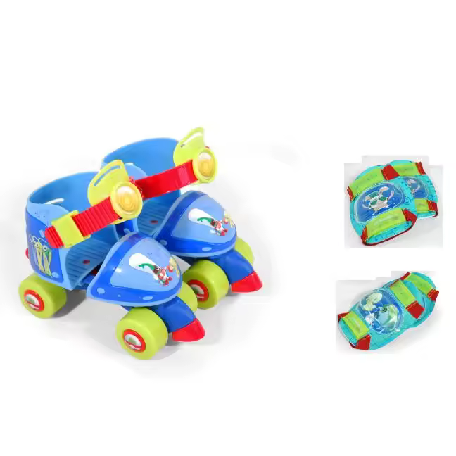 Set de Patines Infantiles mini Roller de 4 ruedas (8987,8973,2679).y  Protecciones, ,con diseños exclusivos. Compuesto por rodilleras y coderas. Set completo y seguro. Calidad al mejor precio. De acuerdo a la normativa CE. +3 años - 1