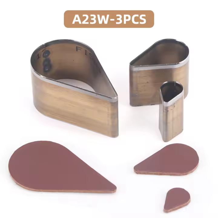 3Pcs Herramienta De Corte De Cuero Con Patrón Hueco Herramienta De Cortado De Efecto De Corazón/Gota De Agua/Pentagrama Para Artesanía De Cuero - 1