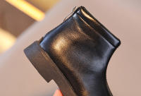 Botas De Moda Para Niños 2024 Calzado Invernal Cálido Para Niñas Y Niños Cuero PU Impermeable Casual De Alta Calidad Retro - details 11