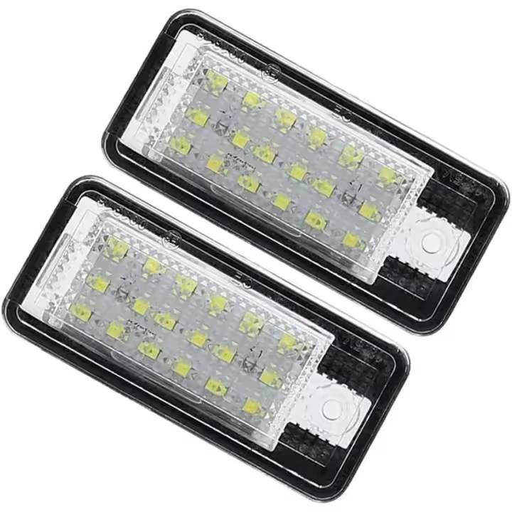 Luces de Matrícula Marca Klink 12V Luz de Matrícula 24 LEDs 3528-SMD Canbus, 6000K Blanco Luz de Placa del Auto para Audi A3 S3 A4 S4 A6 S6 A8 S8 Q7 RS4 - 1