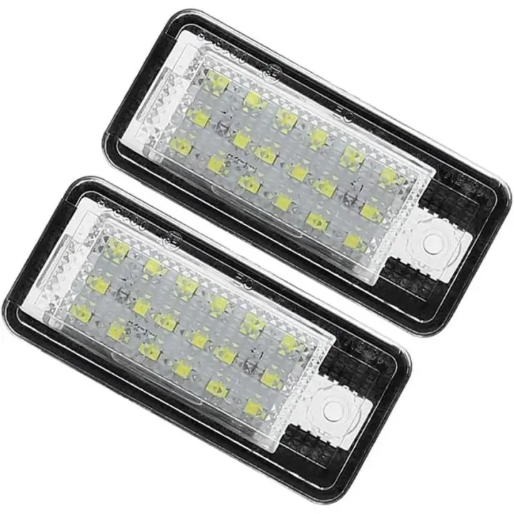 Luces de Matrícula Marca Klink 12V Luz de Matrícula 24 LEDs 3528-SMD Canbus, 6000K Blanco Luz de Placa del Auto para Audi A3 S3 A4 S4 A6 S6 A8 S8 Q7 RS4 - 1
