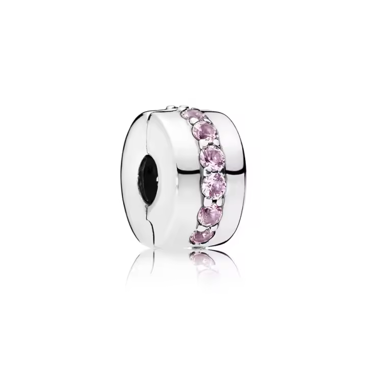 Abalorio clip Pandora 791972PCZ mujer plata Circonitas Sendero Luminoso Rosa - 1