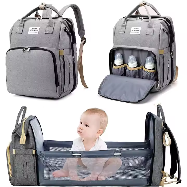16.5*12.5*8.67 inch Diaper Baby Bag, Baby's Care Bag, Baby Bath Bag, Baby Bottle Bag, Large Capacity Waterproof, Newborn Essential - 1