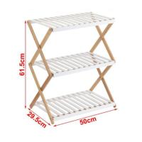 Estantería plegable multiuso de bambú con estantes en blanco, estantería de hogar, aprovecho de espacio, organización de hogar. - details 2