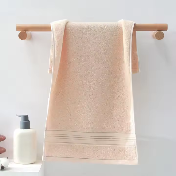 Toalla De Algodón Gruesa Para Adultos Y Niños Absorción Fuerte Color Sólido Amigable Con La Piel Tela De Toalla Tejida Rectangular - 1