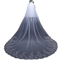 Velo De Novia Blanca Ivoire De Dos Capas Para Bodas Accesorios De Novia Velo De Novia Lace Edge Para Mujeres Adultos - details 3