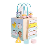 Juguete Educativo de Madera Iwood - Cubo de Actividades para Niños con Rompecabezas y Laberinto de Abalorios - details 0