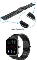 Correa De Pulsera De Acero Inoxidable 22mm/20mm Para Amazfit GTR/Stratos/GTS 4 3 2 Mini Y BIP 5 Reemplazo Compatible Con Varios Modelos Unisex - details 4