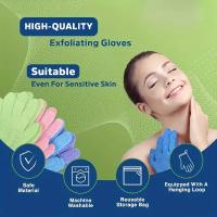 Guantes De Baño Para Eliminar Piel Muerta - Revitaliza Y Suaviza La Piel Accesorios De Ducha De Calidad Spa Coloridos Dobles - details 5
