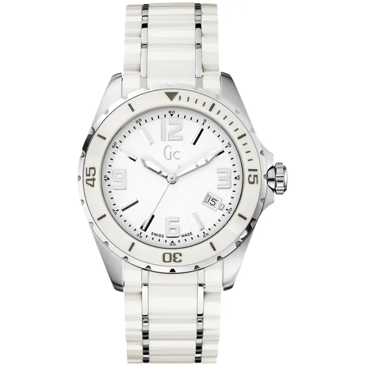Reloj de Pulsera Guess Collection X85009G1S para Unisex en Blanco con Correa de Cerámica - 1