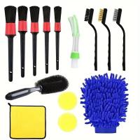 Set De 14 Brochas Para Detalles De Ventanas De Coche Limpieza De Espacios Estrechos Material PP Herramienta De Limpieza Para Vehículos - details 0