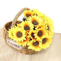1 Rama De 7 Cabezas De Girasoles Artificiales 29cm Flores Falsas Para Decoración De Jardín Librería Bodas Cafeterías Eventos - details 2