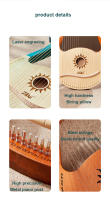 Lyre Harp De 19 Cuerdas De Madera De Caoba Instrumento Musical De Alta Calidad Con Cuerdas De Reserva Para Músicos - details 4