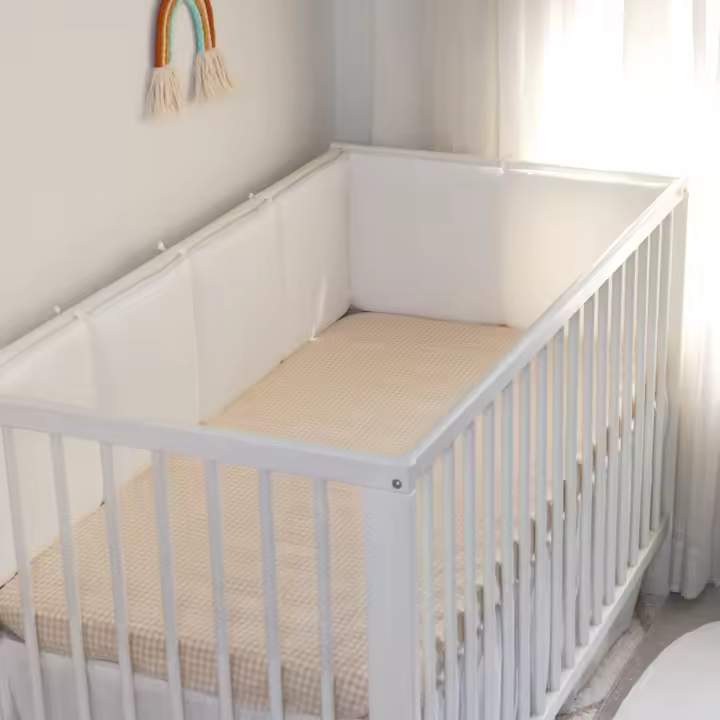LALA - Ropa de Cama para Cuna de Bebe, ropa de Cama para recibir nacidos, Algodón Puro, Valla anticolisión para Bebe, Gongsatin Blanco, 30x30x6, lavado de piezas enteras. - 1