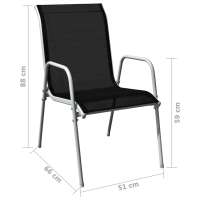 vidaXL Juego de comedor de jardín 5 piezas de acero negro - details 7