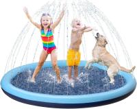 🌊Alfombra de Agua para Niños 170CM - Juegos Infantiles Exterior, Piscina Infantil Antideslizante + Boquilla Ajustable (Azul) - Ideal Jardín, Playa y Mascotas - details 1