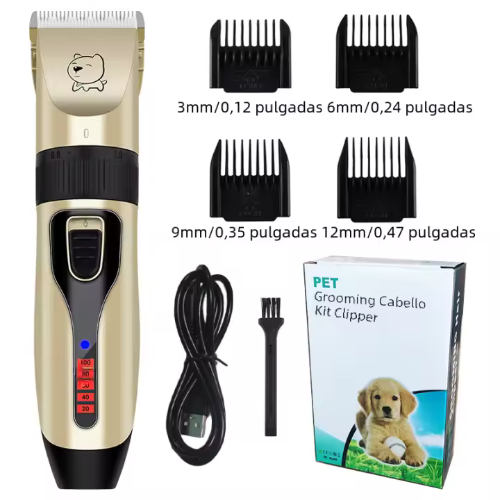 Recortadora De Pelo Para Perros Eléctrica Kit De Peluquería Profesional Para Mascotas Cortador De Pelo De Gato Recargable - 1