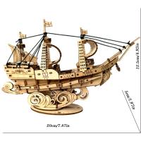 Puzzle 3D De Barco De Madera Ocean Sailing Modelo Escala Kit De Modelado DIY Regalo De Artesanía Decoración Para El Hogar Juguete Mecánico Regalo De Cumpleaños O Navidad - details 6