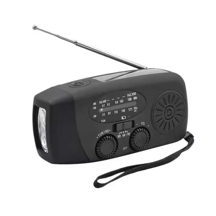 Radio De Meteorología Solar Y De Mano Con Cargador De Sol Y Batería De 1200 mAh AM/FM/NOAA Power Bank Para Emergencias Al Aire Libre - 1