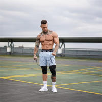 Shorts De Fitness Para Hombre Quick Dry Transpirables Ropa Deportiva Para Gimnasio Y Playa Short De Correr Con Estampado De Letras Talla Verdadera - details 8