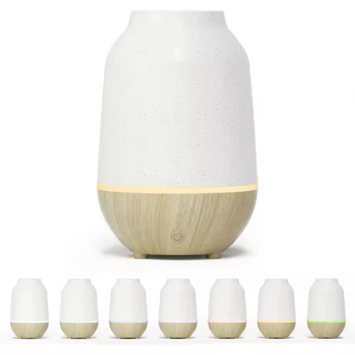 100mL Difusor de Aceites Esenciales, Pequeño Difusor de Aromaterapia con 8 Colores, Humidificador con Luces Blancos Cálidas, Luz de noche para Bebés, Difusor Ultrasónico para Casa - 1