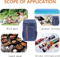 Mochila térmica para el almuerzo, grande y suave, ideal para playa, picnic, barbacoa, camping y fiestas (azul) - details 4