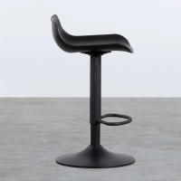 ORION91 Taburete Alto AMBROSIO Regulable en Polietileno y Metal (41x90x41cm) Color Negro Comedor Oficina Salón Teletrabajo Cocina - SpazioLuzio - details 0