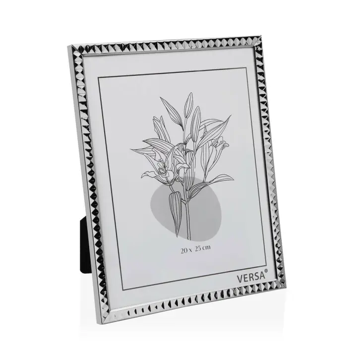 Portafotos Versa Plateado Metal Minimalista 1 x 25,5 x 20,5 cm (2 Unidades) - 1