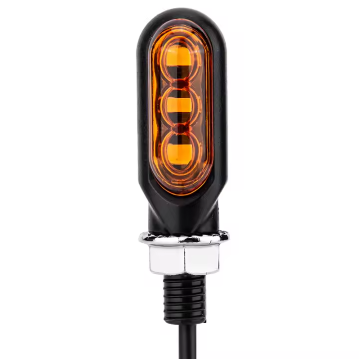 Luz De Señalización LED Mini Para Motocicleta Ambar Fluyendo Direccional Intermitente Para Cafe Racer - 1