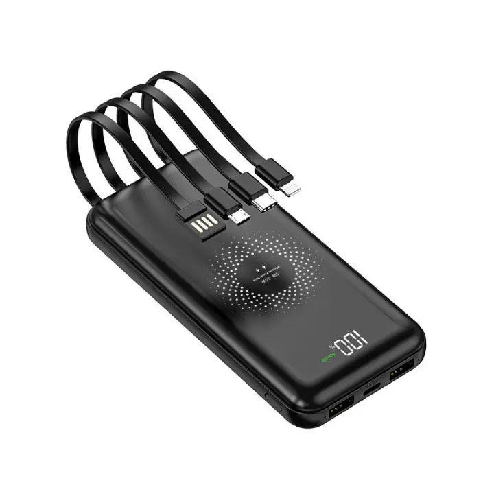 Cargador inalámbrico portátil 10000mAh, Banco de energía con Cable incorporado 10W, Powerbank para iPhone/Samsung/Xiaomi, Cargadores de teléfono móvil - 1