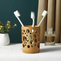 Porta Cepillo De Dientes De Bambú Con Soporte Para Vaso Y Drenaje Para Baño Y Oficinas Suministros De Decoración Y Organización - details 12