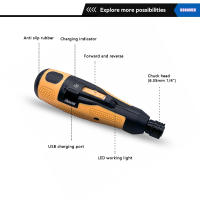 Mini Destornillador Eléctrico Recargable 3.6V Con Batería De Litio Herramienta USB Con Luz LED Para DIY En El Hogar - details 3