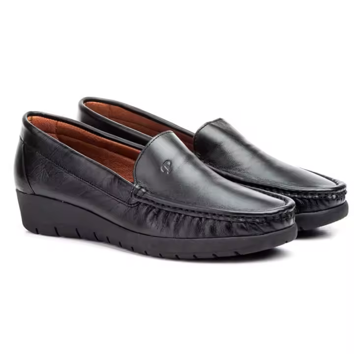 Mocasines con cuña de piel marca MC CAME fabricado en España - 1