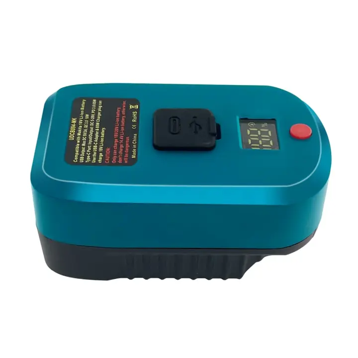 Cargador De Batería Makita 18V Li-Ion Con Adaptador De 65W Y Puerto Tipo-C Y USB Recargador Conversor Con Carga Retro USB - 1