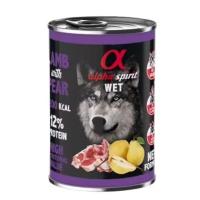 Pack 6 latas x 400 Gr - Alpha Spirit Comida Húmeda de Cordero con Pera para Perros - details 1