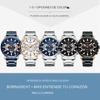 Reloj Deportivo Casual CURREN Para Hombres Con Cronógrafo Y Pantalla Grande De Acero Inoxidable Luminoso Resistente Al Agua Y De Cuarzo - details 2