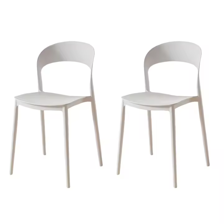 Pack 2 Sillas de Cocina Princeton Respaldo Redondeado Estilo Moderno en Color Blanco - 1