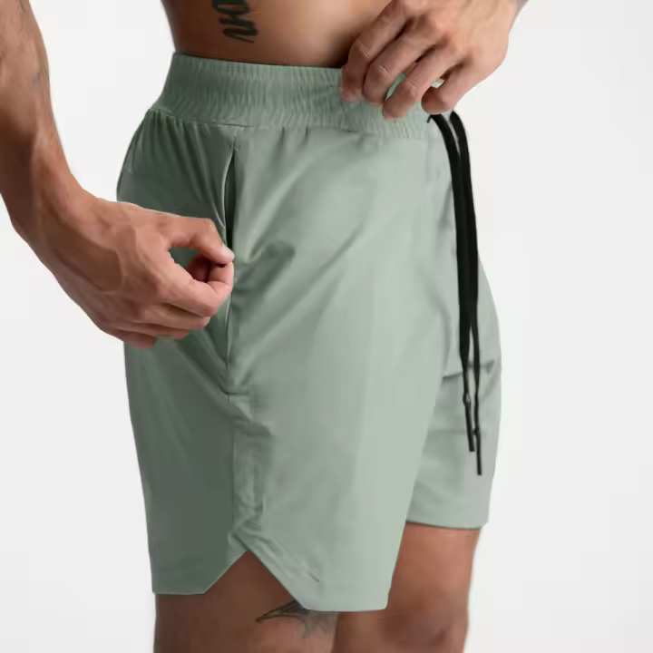 Shorts De Correr Para Hombres 2024 Pantalones Deportivos De Entrenamiento Fitness Secado Rápido Color Sólido Talla Verdadera - 1