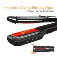 Plancha de vapor para alisar y rizar, revestimiento de turmalina, 56 vatios, voltaje universal 110-240 V, apta para todo tipo de cabellos - details 7