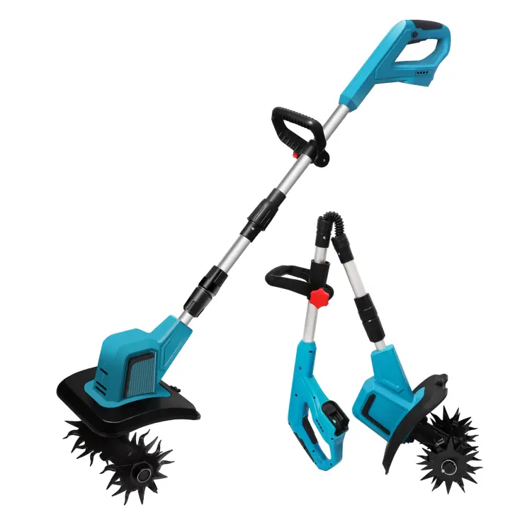360RPM Cultivador inalámbrico, cultivador eléctrico para jardín de 400 W y 21 V, con un ancho de labranza de 9 pulgadas y una profundidad de 6,6 pulgadas, ideal para césped, jardinería y cultivo del suelo - 1