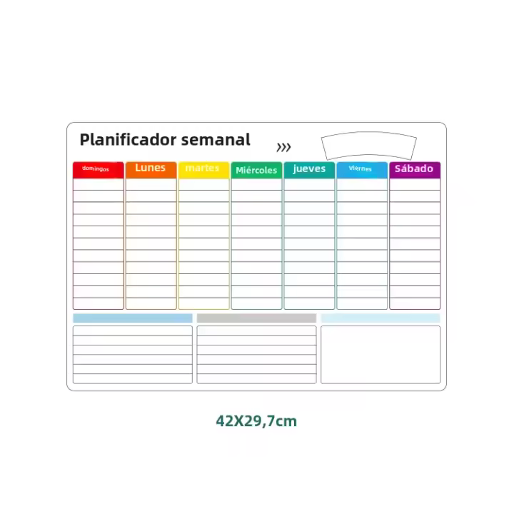 Tablero De Planificación Magnético Para Nevera Con Calendario Mensual Y Semanal Tablero Blanco De Borrado Seco Accesorio De Cocina Tamaño 12*17cm - 1