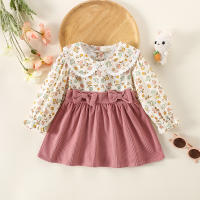 Vestido De Niña Con Pétalos Para Primavera Otoño Vestido Largo Con Lazo Flores Moda Infantil Ropa De Bebé Dulce Y Lindo - details 1