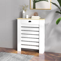 HOMCOM Cubre Radiadores con Cajón, Cubreradiador de MDF, Cubierta para Radiador, Diseño Moderno de Listones, para Salón, Dormitorio, 78x19x95,5 cm, Blanco - details 1