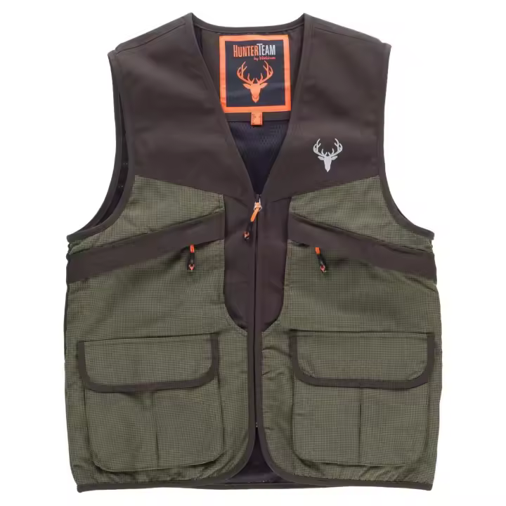 WorkTeam Chaleco Impermeable tipo Caza tejido Oxford, combinado con Ripstop anti espinos, Caza, Pesca - 1