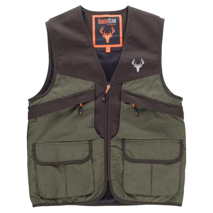 WorkTeam Chaleco Impermeable tipo Caza tejido Oxford, combinado con Ripstop anti espinos, Caza, Pesca - 1