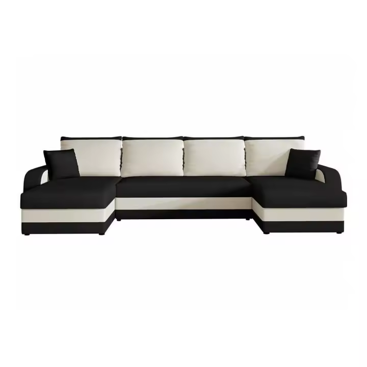 Sofá rinconero Comfivo 233 , Muebles ES, Caja de ropa de cama, Función de descanso, 304 x 80 x 140cm - 1