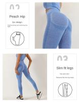 Pantalones De Yoga Para Mujer Cintura Alta Sin Costuras Con Punto De Pera Levantamiento De Glúteos Terciopelo Estilo Legging - details 5