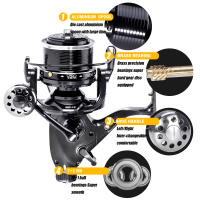 Carrete De Pesca Para Carpas Nueva Carrete Spinning Con Doble Arrastre Máx 27kg 12+1BB Adecuado Para Agua Dulce Y Salada Accesorios De Pesca - details 5